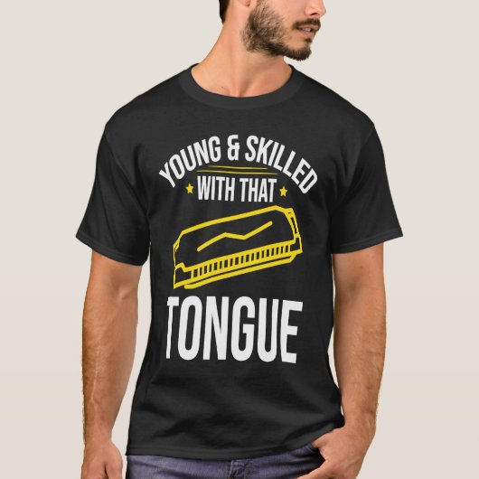 若くて才能あるハーモニカ奏者 Tシャツ (正面)