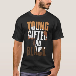 若くて陽気な黒人の女の子 メラニンクイーン 女の子 キッズ Tシャツ