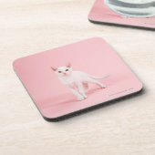 若く白い猫 コースター (左側)