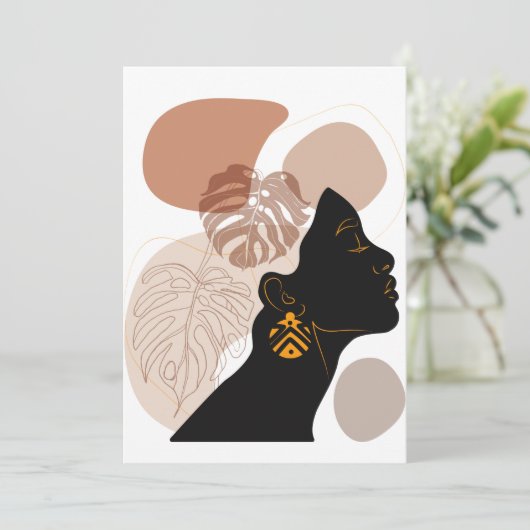 若く美しいアフリカ系アメリカ人女性 招待状 (スタンド正面)