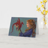 若く赤いドラゴン カード (黄色い花)