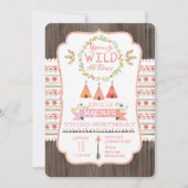 若く、野生の、および3匹の女の子の誕生日の招待状 招待状 (正面)