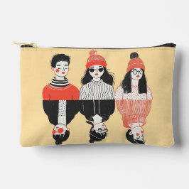 若シンプルモダン者のクールスケッチ アクセサリーポーチ