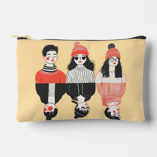 若シンプルモダン者のクールスケッチ アクセサリーポーチ (正面)