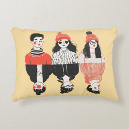 若シンプルモダン者のクールスケッチ アクセントクッション