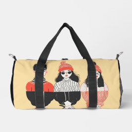 若シンプルモダン者のクールスケッチ ダッフルバッグ