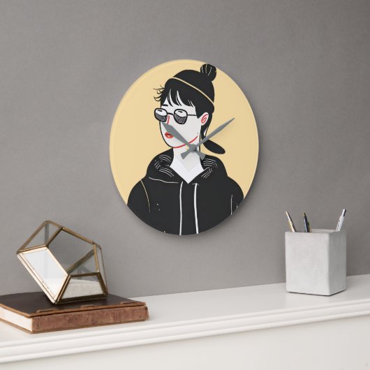 若シンプルモダン者のクールスケッチ ラージ壁時計 (オフィス)