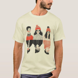 若シンプルモダン者のクールスケッチ Tシャツ