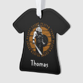 若パーソナライズされたいバイキングの戦士の剣 オーナメント (正面)