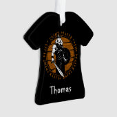 若パーソナライズされたいバイキングの戦士の剣 オーナメント (正面)