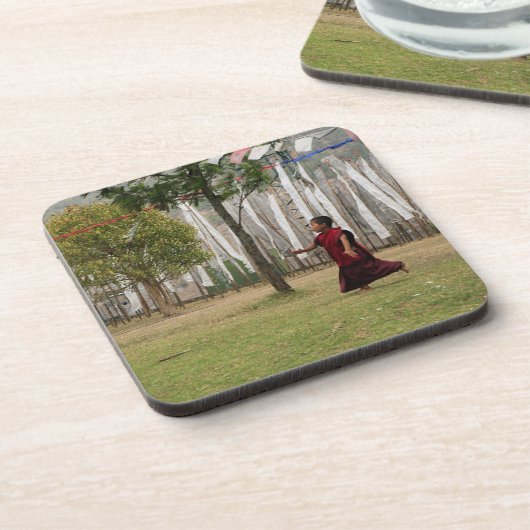 若僧と祈りの言葉旗 コースター (左側)