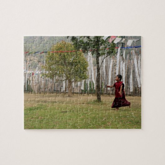 若僧と祈りの言葉旗 ジグソーパズル (横)