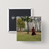 若僧と祈りの言葉旗 缶バッジ (正面&裏面)