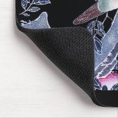 若冲『花バラの枝の鸚鵡』 マウスパッド (コーナー)