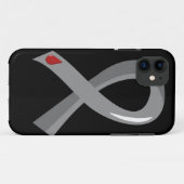 若年性糖尿病の灰色のリボン3 Case-Mate iPhoneケース (裏面(横))