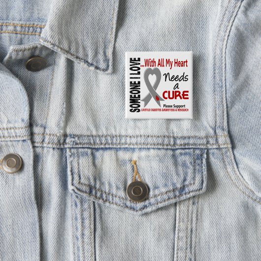 若年性糖尿病は治療3を必要とします 缶バッジ (インサイチュ)