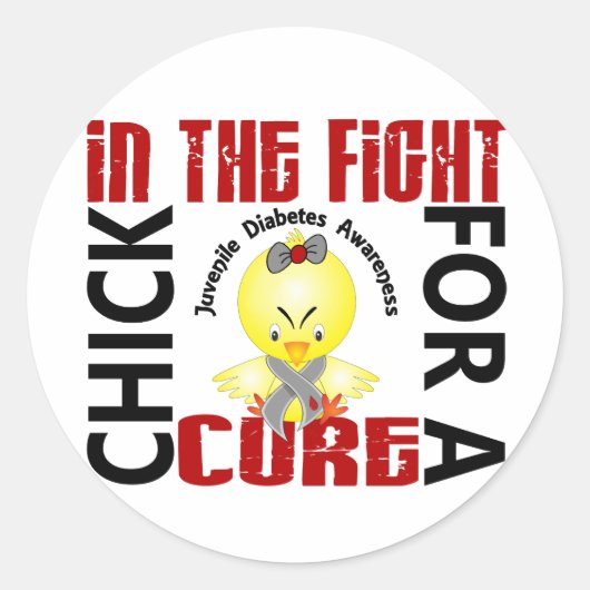 若年糖尿病と闘う ラウンドシール (正面)