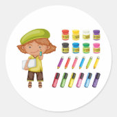 若手アーティストのシール ラウンドシール (正面)