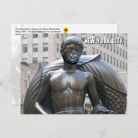 若手像カルベラ顔マスク – NYC Hはがき ポストカード (正面/裏面)