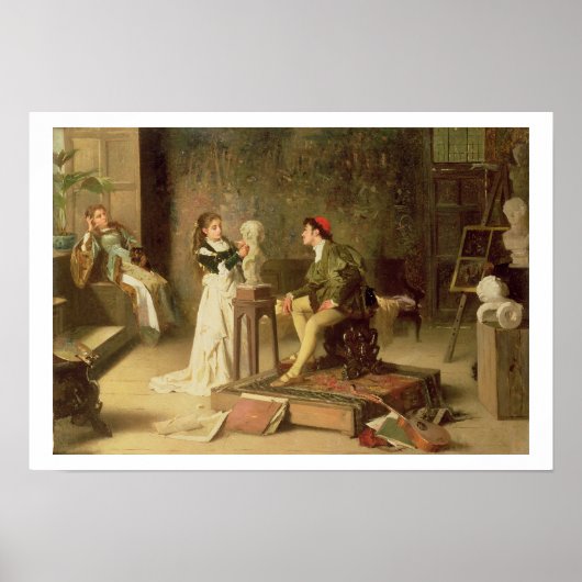 若手彫刻家(キャンバス上の油) ポスター (正面)