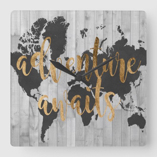 若手探検家VI スクエア壁時計 (正面)