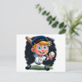 若手野球選手の漫画 ポストカード (スタンド正面)