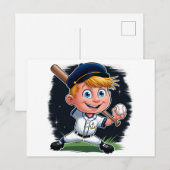 若手野球選手の漫画 ポストカード (正面/裏面)