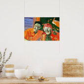 若者と美しい共有A笑い ポスター (キッチン)