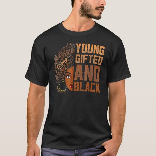 若者と黒人の歴史月間 アフリカのメラニンW Tシャツ (正面)