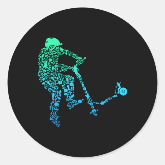 若者のためのスクータースタイルスタント ラウンドシール (正面)