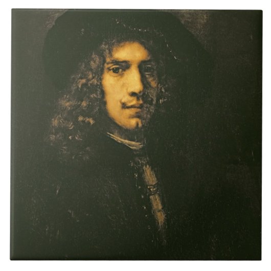 若者のポートレート、1658年(キャンバスの油) タイル (正面)