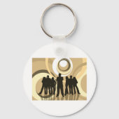 若者のレトロ背景 キーホルダー (裏面)