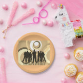 若者のレトロ背景 ペーパープレート (パーティー)