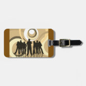 若者のレトロ背景 ラゲッジタグ (正面横)