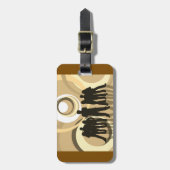 若者のレトロ背景 ラゲッジタグ (正面縦)