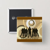 若者のレトロ背景 缶バッジ (正面&裏面)