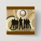 若者のレトロ背景 缶バッジ (正面)