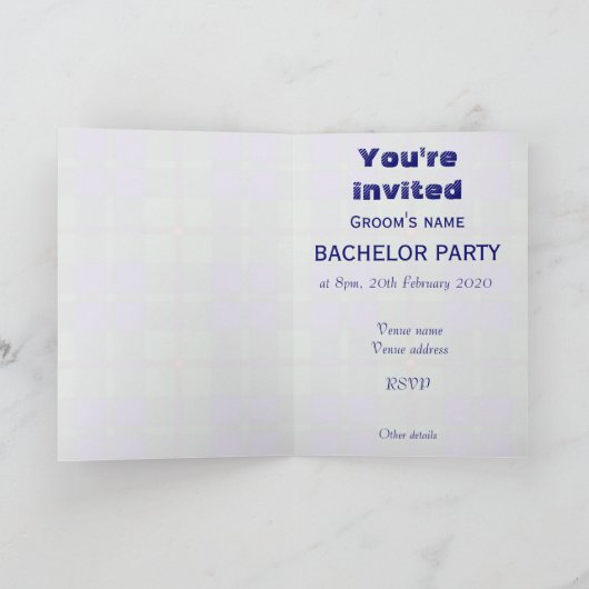 若者の雄鹿夜-アームストロングのスコットランド人のタータンチェック 招待状 (内部)