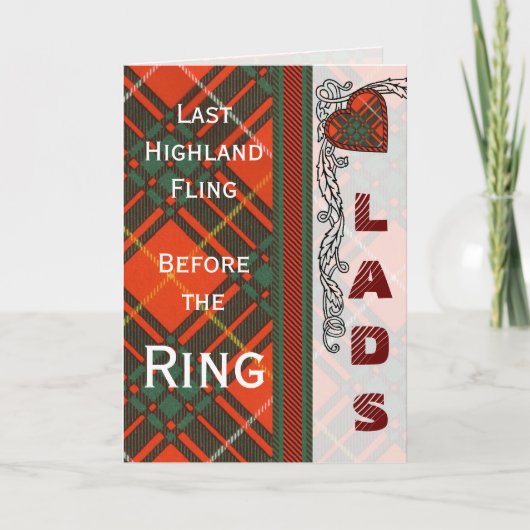 若者の雄鹿夜- Nicholsonのスコットランド人のタータンチェック 招待状 (正面)