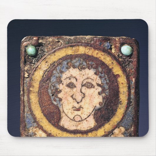 若者の顔を搭載する腓骨 マウスパッド (正面)