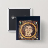 若者の顔を搭載する腓骨 缶バッジ (正面&裏面)