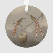 若者を持つ2羽のハチドリ オーナメント (裏面)