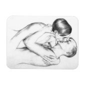 若者キスをする(ヴィンテージゲイアート) マグネット (横)