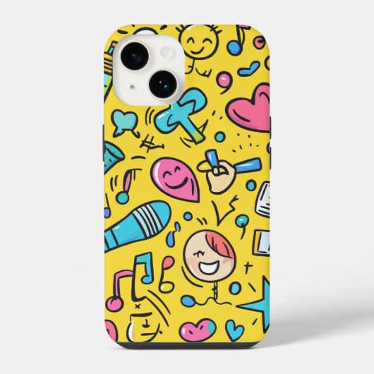 若者向けのかわいいパターン iPhoneケース (裏面)