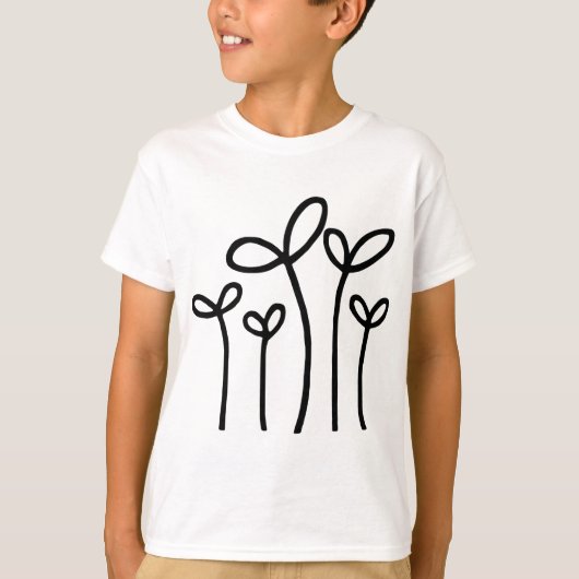 若芽 – 黒 Tシャツ (正面)