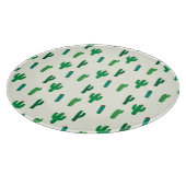 若草色のサボテンパターン カッティングボード (角)