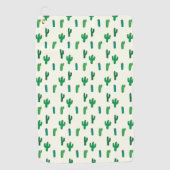 若草色のサボテンパターン ゴルフタオル (正面)