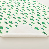 若草色のサボテンパターン シェルパブランケット (3/4)