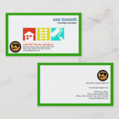 若草色のボーダーペインターのロゴの表記 名刺 (正面/裏面)