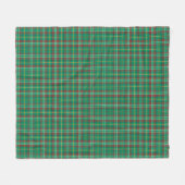 若草色のヴィンテージのクリスマスの格子縞パターン フリースブランケット (正面(横))